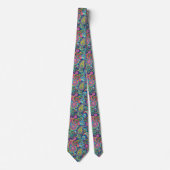 Trippy Hippy Retro Paisley Krawatte (Vorderseite)