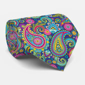 Trippy Hippy Retro Paisley Krawatte (Gerollt)