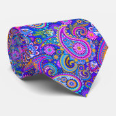 Trippy Hippy Retro Paisley Krawatte (Gerollt)