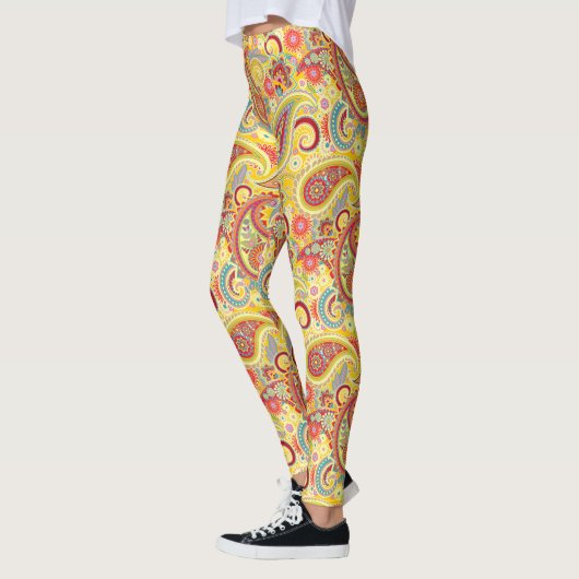 Trippy Hippy Retro Paisley Leggings (Links)