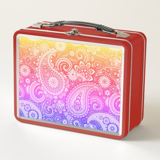 Trippy Hippy Retro Paisley Metal Lunch Box (Vorderseite)