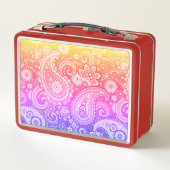Trippy Hippy Retro Paisley Metal Lunch Box (Rückseite)