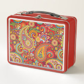 Trippy Hippy Retro Paisley Metall Brotdose (Vorderseite)