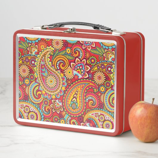 Trippy Hippy Retro Paisley Metall Brotdose (Beispiel)