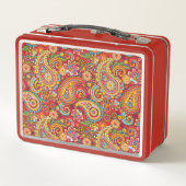 Trippy Hippy Retro Paisley Metall Brotdose (Rückseite)