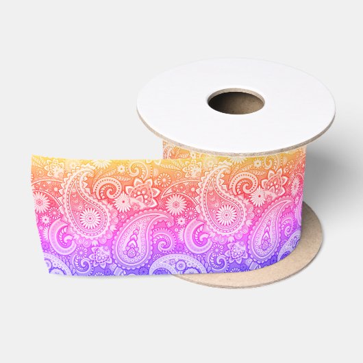 Trippy Hippy Retro Paisley Satinband (Spule)