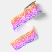 Trippy Hippy Retro Paisley Satinband (Rückseite)