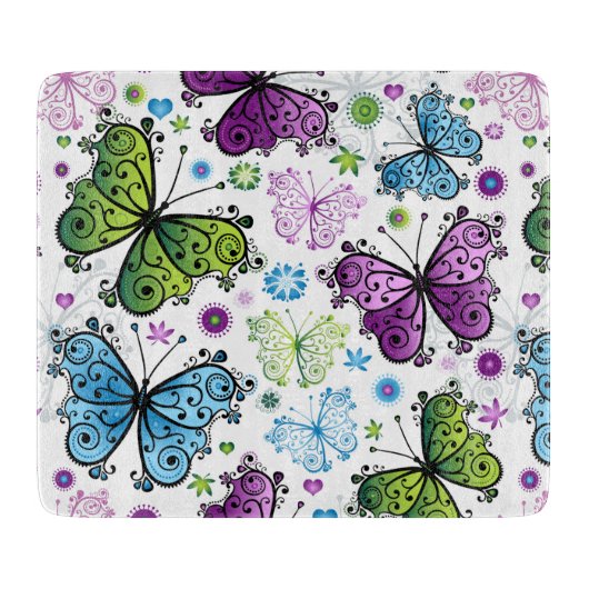 Trippy Hippy Retro Paisley Schneidebrett (Vorderseite)