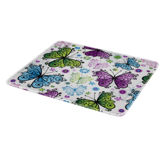 Trippy Hippy Retro Paisley Schneidebrett (Ecke)