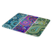 Trippy Hippy Retro Paisley Schneidebrett (Ecke)
