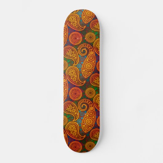 Trippy Hippy Retro Paisley Skateboard (Vorderseite)