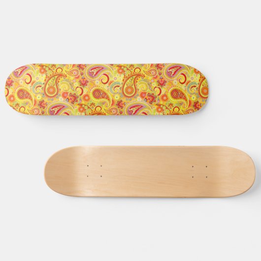 Trippy Hippy Retro Paisley Skateboard (Horizontal)