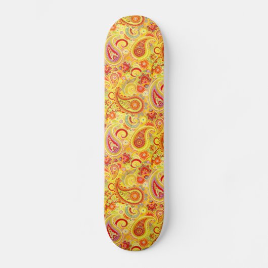 Trippy Hippy Retro Paisley Skateboard (Vorderseite)