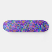 Trippy Hippy Retro Paisley Skateboard (Horizontal)