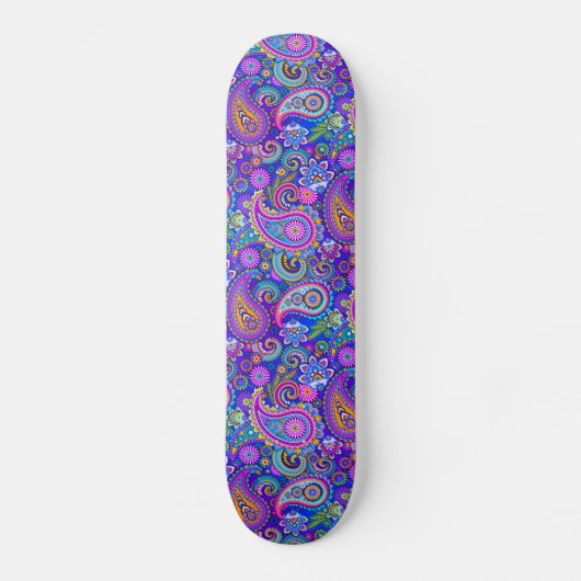 Trippy Hippy Retro Paisley Skateboard (Vorderseite)