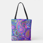 Trippy Hippy Retro Paisley Tasche (Rückseite)