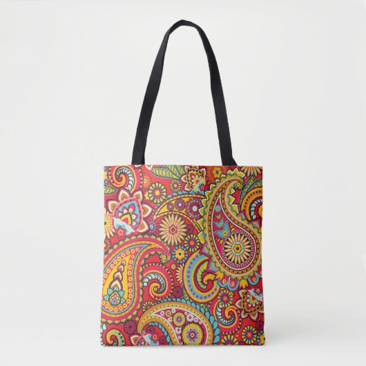 Trippy Hippy Retro Paisley Tasche (Vorderseite)