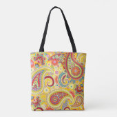 Trippy Hippy Retro Paisley Tasche (Rückseite)
