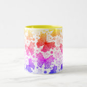 Trippy Hippy Retro Paisley Zwei-Tone-Tasse Zweifarbige Tasse (Mittel)