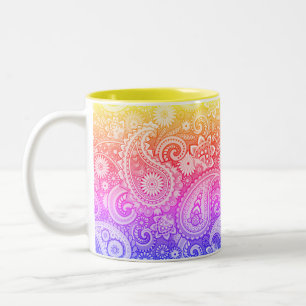 Trippy Hippy Retro Paisley Zwei-Tone-Tasse Zweifarbige Tasse
