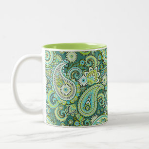 Trippy Hippy Retro Paisley Zweifarbige Tasse
