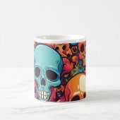 Trippy Hippy Skull Colorful Gemustert Psychedelic Kaffeetasse (Mittel)