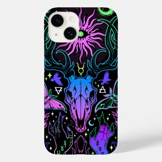 Trippy-Hirschschädel Case-Mate iPhone Hülle (Rückseite)