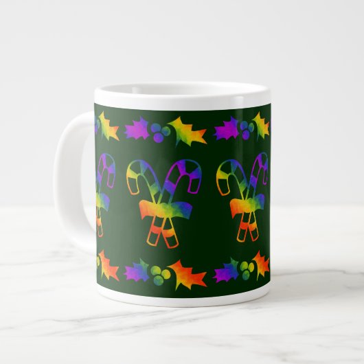 Trippy Holly Canes Jumbo-Tasse (Vorderseite Links)