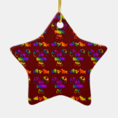 Trippy Holly Canes Keramik Ornament (Hinten)