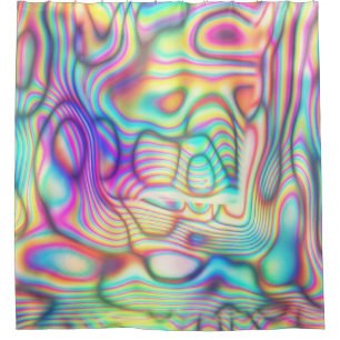 Trippy Holo Holografische Printwerbung Duschvorhang