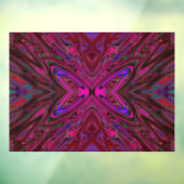 Trippy Hot Pink, Red and Blue Abstrakt Butterfly Fensteraufkleber (Blatt 3)