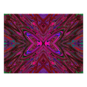 Trippy Hot Pink, Red and Blue Abstrakt Butterfly Fotodruck (Vorne)