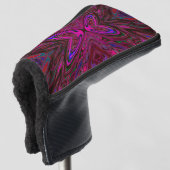 Trippy Hot Pink, Red and Blue Abstrakt Butterfly Golf Headcover (3/4 Vorderseite)