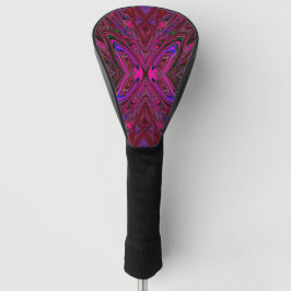 Trippy Hot Pink, Red and Blue Abstrakt Butterfly Golf Headcover