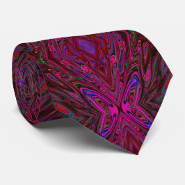 Trippy Hot Pink, Red and Blue Abstrakt Butterfly Krawatte