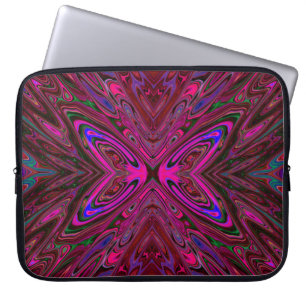 Trippy Hot Pink, Red and Blue Abstrakt Butterfly Laptopschutzhülle