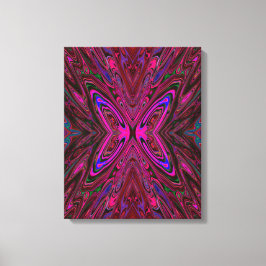 Trippy Hot Pink, Red and Blue Abstrakt Butterfly Leinwanddruck