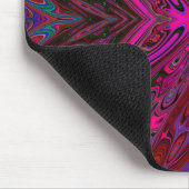 Trippy Hot Pink, Red and Blue Abstrakt Butterfly Mousepad (Ecke)