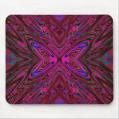 Trippy Hot Pink, Red and Blue Abstrakt Butterfly Mousepad (Vorne)