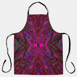 Trippy Hot Pink, Red and Blue Abstrakt Butterfly Schürze