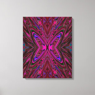 Trippy Hot Pink, Rot und Blau Abstrakter Schmetter Leinwanddruck