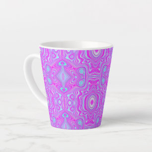 Trippy Hot Pink und Aqua Blau abstraktes Muster Milchtasse
