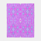Trippy Hot Pink und Aqua Blue Abstrakt Pattern Fleecedecke (Vorderseite)