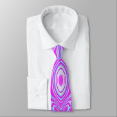Trippy Hot Pink und Aqua Blue Abstrakt Pattern Krawatte (Gebunden)