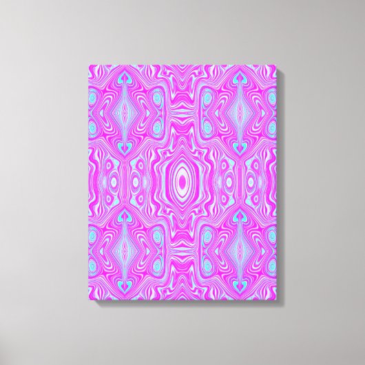 Trippy Hot Pink und Aqua Blue Abstrakt Pattern Leinwanddruck (Vorderseite)