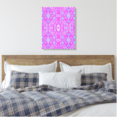 Trippy Hot Pink und Aqua Blue Abstrakt Pattern Leinwanddruck (Insitu (Schlafzimmer))