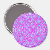 Trippy Hot Pink und Aqua Blue Abstrakt Pattern Magnet (Vorderseite/Rückseite)