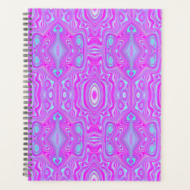 Trippy Hot Pink und Aqua Blue Abstrakt Pattern Planer