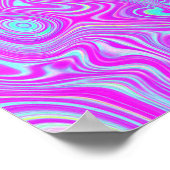 Trippy Hot Pink und Aqua Blue Abstrakt Pattern Poster (Ecke)