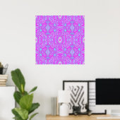 Trippy Hot Pink und Aqua Blue Abstrakt Pattern Poster (Heimbüro)